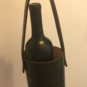Leather wine holder